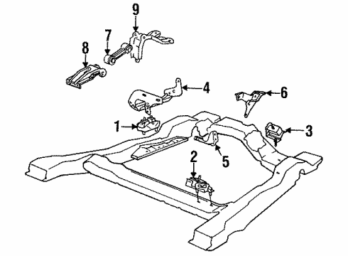 1984 Oldsmobile Cutlass Ciera Engine & Trans Mounting Diagram 2 - Thumbnail