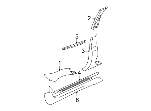 2004 Oldsmobile Alero Interior Trim - Pillars Diagram 2 - Thumbnail