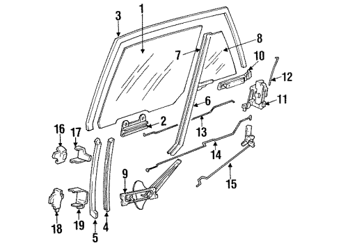 1988 Pontiac Sunbird Hinge Pin Diagram for 20043351