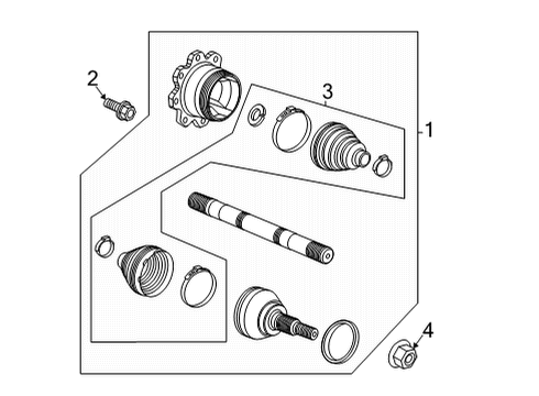 2025 Chevy Silverado 3500 HD Axle Shaft - Front Diagram