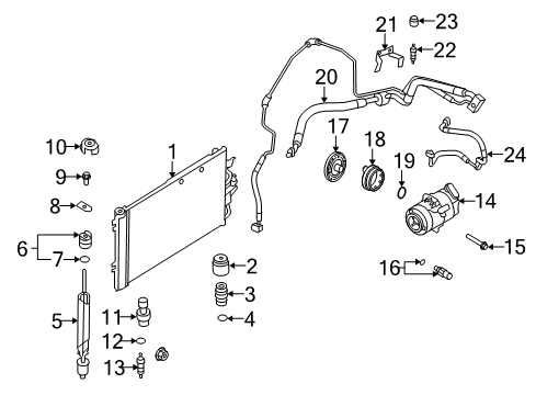 2008 Saturn Astra Condenser Seal Diagram for 90381762