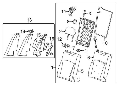 2014 Chevy Impala Carpet, Black Diagram for 22833746