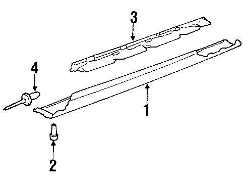 1997 Saturn SC1 Exterior Trim - Pillars Diagram