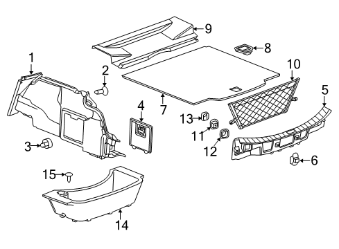 2014 Cadillac XTS Storage Box Retainer, Front, Plastic Diagram for 11546685