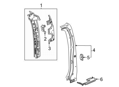 2024 GMC Sierra 3500 HD Lock Pillar Diagram 3 - Thumbnail