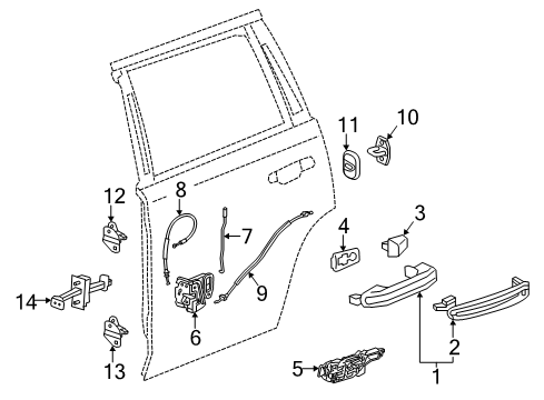 2019 Cadillac Escalade ESV Lock Cable Diagram for 23140716