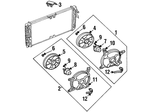 1998 Buick Riviera Fan Assembly Retainer Diagram for 52463574