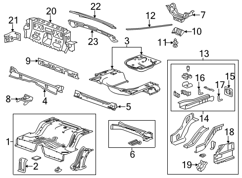 2015 Chevy Camaro Rear Floor & Rails Diagram