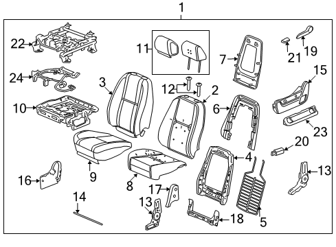 2010 Chevy Tahoe Front Seat Components Diagram 4 - Thumbnail