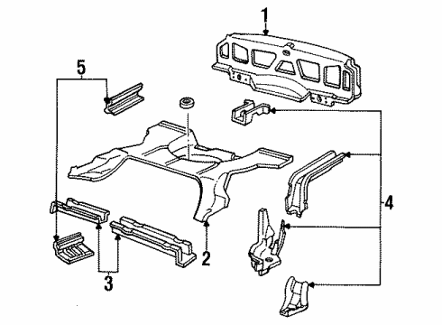 1993 Cadillac Allante Track, Passenger Side Diagram for 1634607