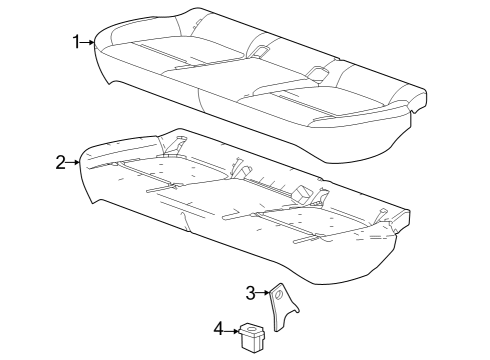 2025 Buick Encore GX Cover Assembly-Rear Seat Cushion *Whisper Beigg Diagram for 42836691