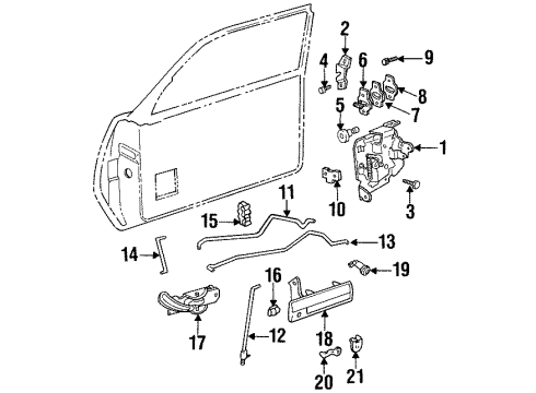 1995 Pontiac Grand Am Lock Rod, Front Passenger Side Diagram for 22604594
