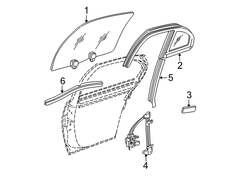 2003 Buick Century Glass - Door Diagram