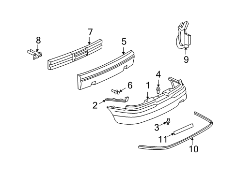 2000 Buick Regal Bumper & Components - Rear Diagram