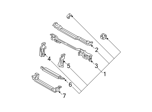 1999 Chevy Camaro Radiator Support Diagram for 12455736