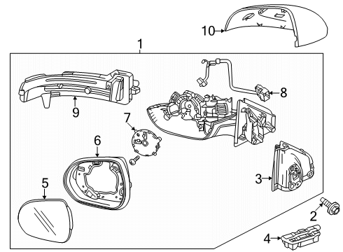 2025 Buick Envista Mirror, Inside/Outside Rear View Diagram for 42850288