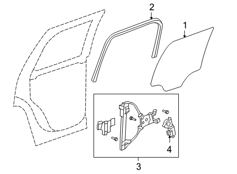 2008 Chevy Tahoe Window Motor Diagram for 15844876