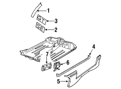 1994 Pontiac Grand Am Insert Clip Diagram for 22550326