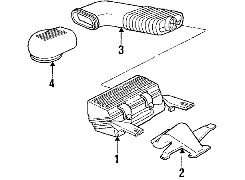1987 Oldsmobile Firenza Air Inlet Duct Diagram for 10045092