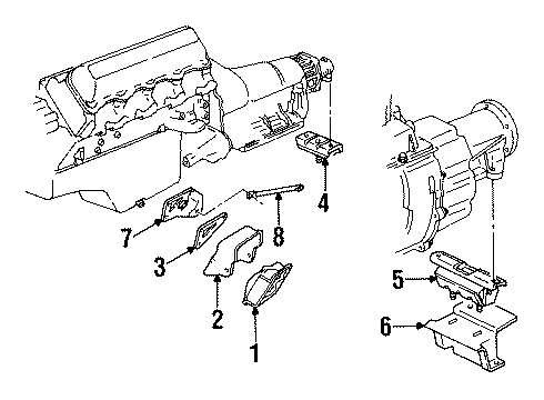 1991 Chevy C1500 Engine & Trans Mounting Diagram 2 - Thumbnail