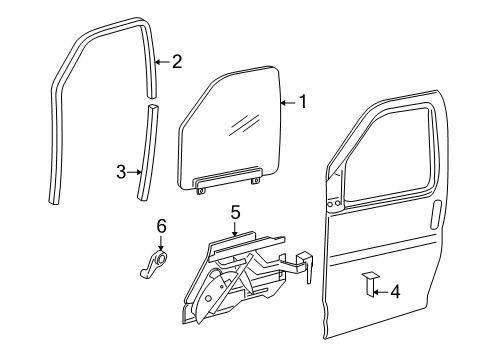 2002 GMC Savana 3500 Glass - Door Diagram