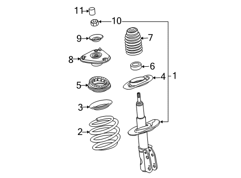 2010 Buick Lucerne Struts & Components Diagram