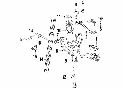 1994 Chevy C3500 Stabilizer Bar & Components Diagram 4 - Thumbnail
