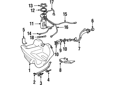 1997 Cadillac DeVille Fuel Pump O-Ring Diagram for 25028682