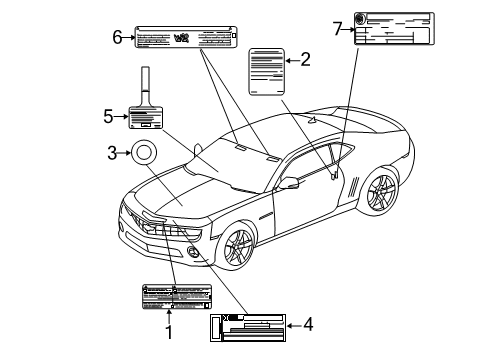 2013 Chevy Camaro Information Labels Diagram