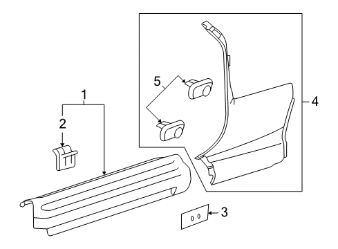 2009 Saturn Sky Interior Trim - Pillars Diagram
