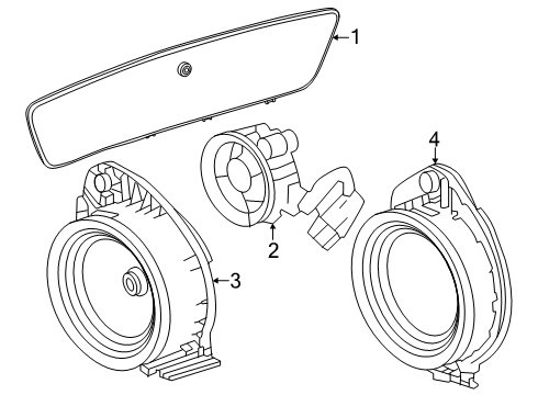 2024 Buick Envista Speaker, Radio Auxiliary Speakers, Front Diagram for 42740080