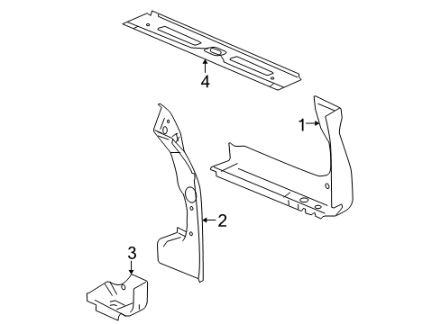 2004 GMC Envoy XUV Bracket, Rear Driver Side Diagram for 15145288