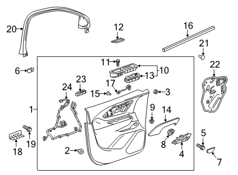 2022 GMC Terrain Lock Switch, Passenger Side Diagram for 23397509