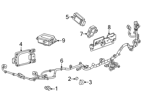 2025 Cadillac Escalade ESV Electrical Components - Rear Bumper Diagram