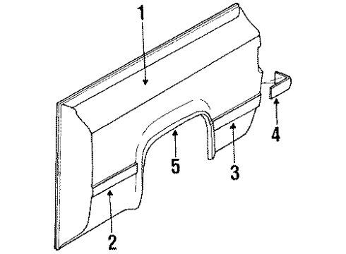 1990 Chevy Blazer Exterior Trim - Quarter Panel Diagram