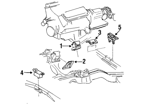 1992 Chevy S10 Blazer Engine & Trans Mounting Diagram