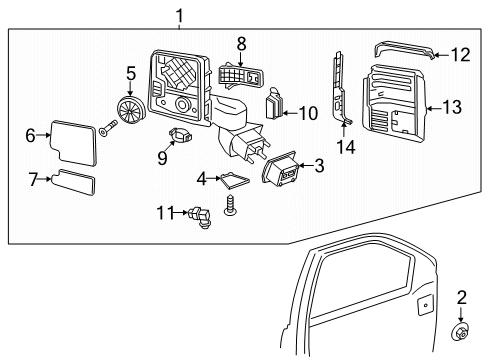 2021 GMC Sierra 3500 HD Mirrors Diagram 2 - Thumbnail