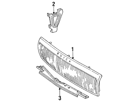 1996 Buick Roadmaster Grille & Components Diagram
