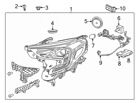 2024 GMC Terrain Headlamp Components Diagram