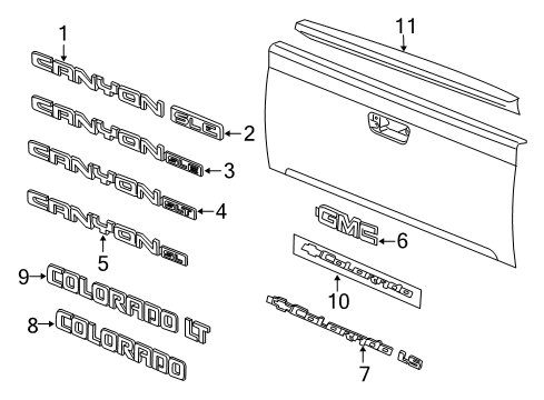 2005 Chevy Colorado Exterior Trim - Pick Up Box Diagram 4 - Thumbnail