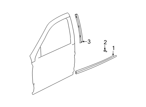 2002 Saturn L200 Exterior Trim - Front Door Diagram