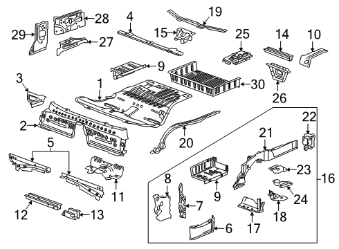 2016 Chevy Camaro Spring Seat, Rear Passenger Side Diagram for 22916399