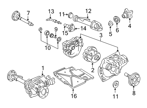 2003 Chevy Blazer Front Axle & Carrier Diagram
