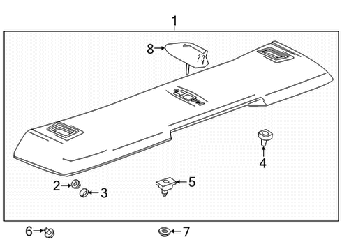 2024 GMC Hummer EV Pickup Spoiler, Roof Panel Diagram for 86556594