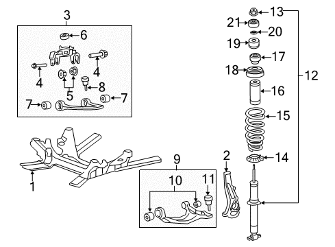 2013 Cadillac CTS Strut Washer, Rear Diagram for 11548570