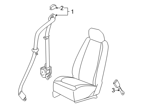 2008 Pontiac G5 Lap & Shoulder Belt, Passenger Side Diagram for 19169207