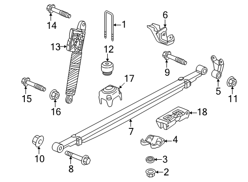 2024 Chevy Silverado 2500 HD Rear Suspension Components Diagram 3 - Thumbnail