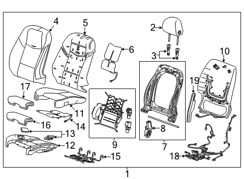 2015 Cadillac ATS Seat Cushion Pad Diagram for 22826674