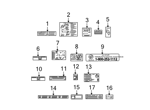2002 Buick Rendezvous A/C Label Diagram for 10446112