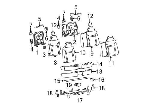 2012 GMC Canyon Seat Back Pad, Rear Driver Side Diagram for 19258530